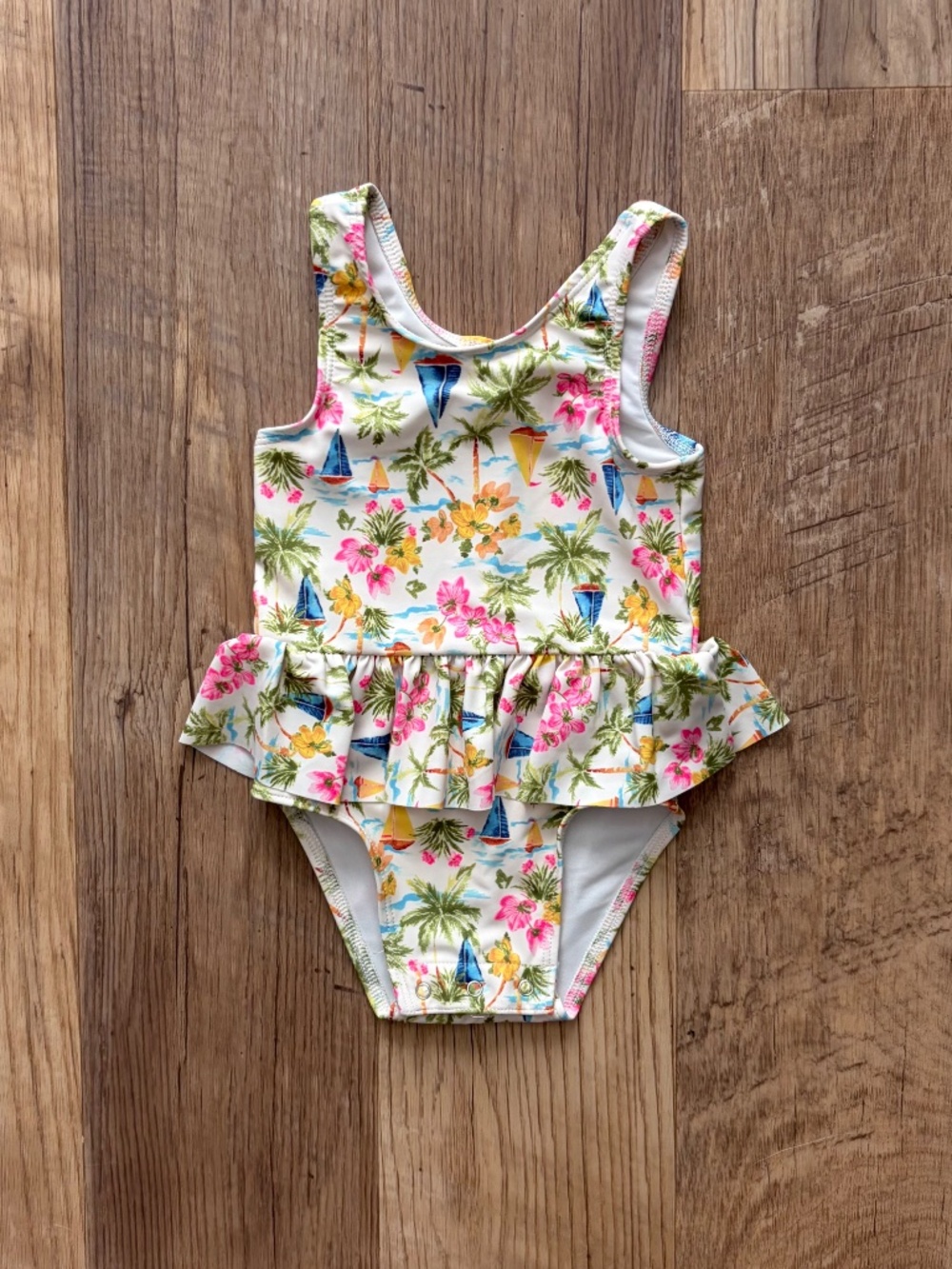 Old Navy Printed Ruffled One-Piece Swimsuit